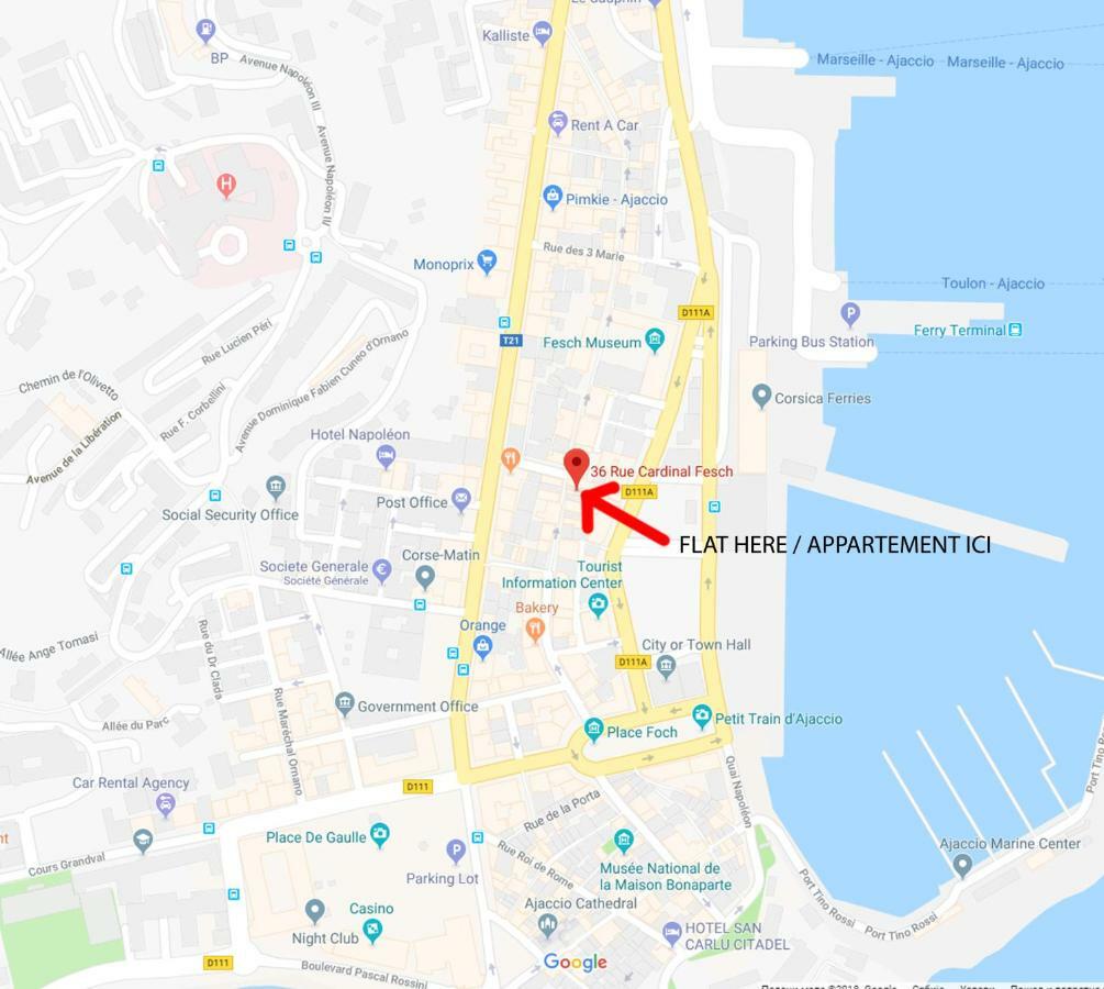 **** Very Central Ajaccio 36 Rue Fesch, Cosy Flat In City Center Pedestrian Street, Up To 4 People **** Kültér fotó